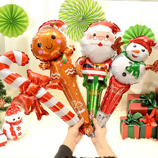 Mới Trang Trí Giáng Sinh Nhôm Phim Bóng Ông Già Noel Người Tuyết Nai Sừng Tấm Cầm Tay Dính Bóng Đồ Chơi