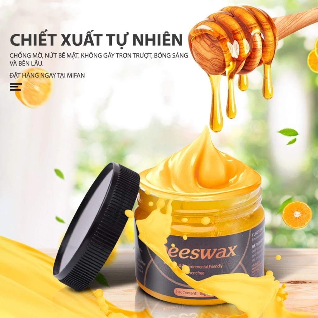 Sáp Ong Đánh Bóng Đồ Gỗ, Sàn Gỗ 80gr - Làm mới, Phục hồi màu gỗ, vết xước bàn ghế, tủ, cửa gỗ FE123
