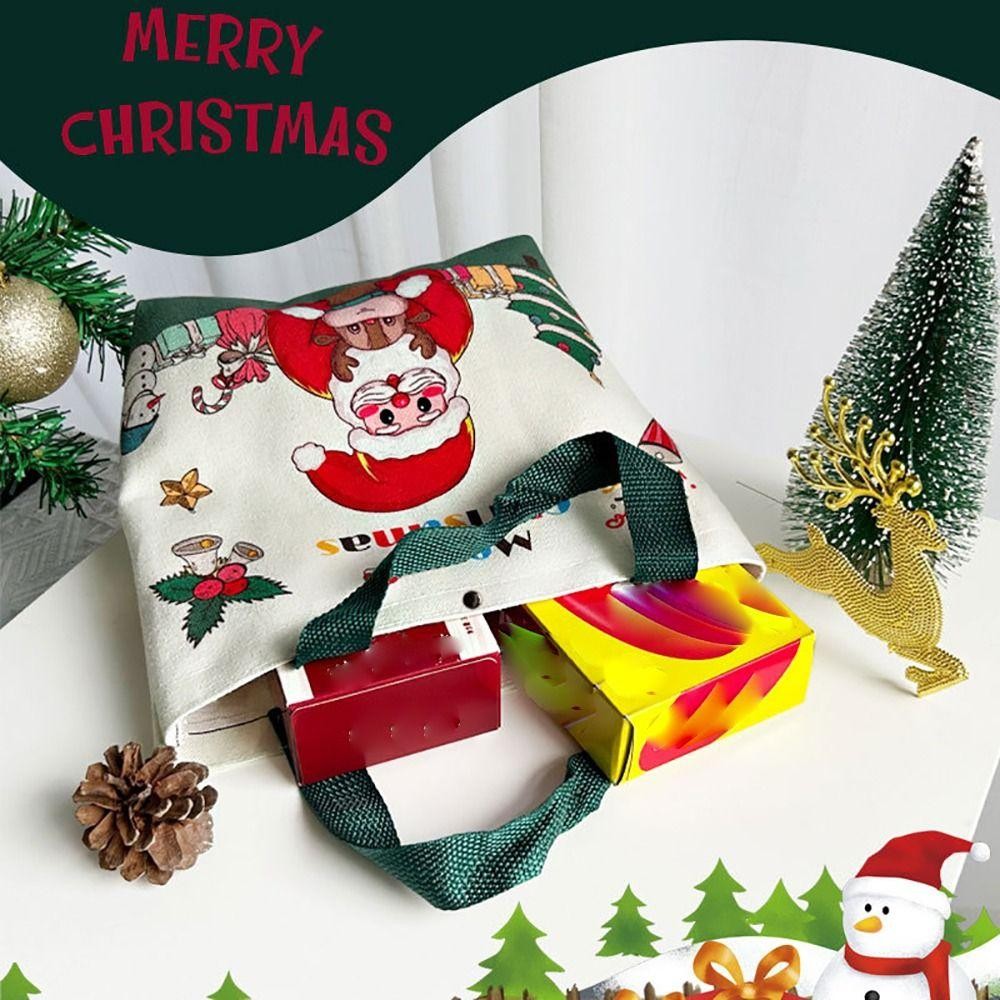Túi Đeo Ngang THFENG, Túi Tote Giáng Sinh Ông Già Noel Giáng Sinh 2025, Túi Hướng Dẫn Dung Tích Lớn Có Thể Tái Sử Dụng Túi Quà Giáng Sinh Túi Tập Tin Cho Học Sinh