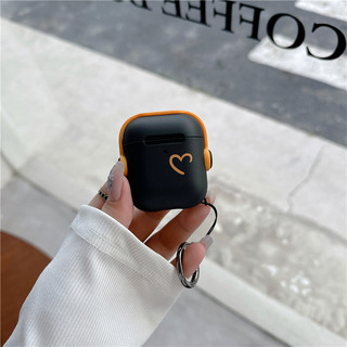 Vỏ Tai nghe không dây Cho Airpods 4 Gen 3 1 / 2nd Th Pro Pro2 Màu Cam Đơn Giản Tình Yêu Khóa Kinh Doanh Giá Đỡ