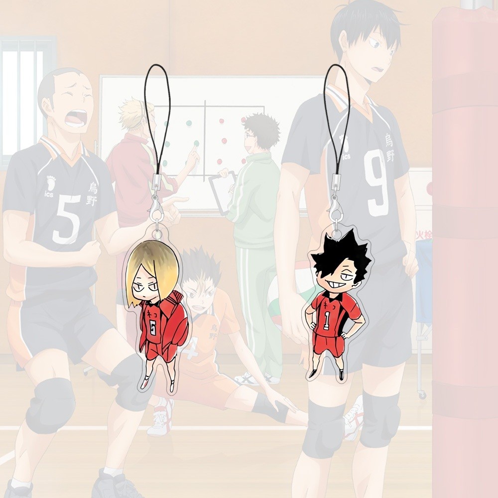 Dây buộc Acrylic 55mm Haikyuu Kenma Dây đeo điện thoại Anime Phụ kiện điện thoại