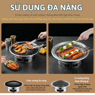 Bếp Nướng Than Hoa Không Khói Bunnies House BBQ Ngoài Trời Size 35cm và 40cm, Hoàn Hảo Cho Tiệc Nướng