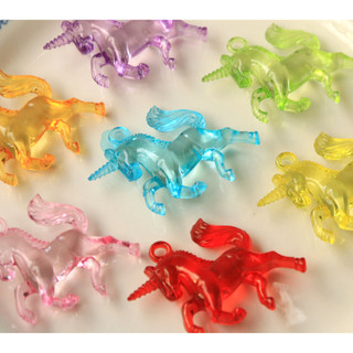 Phim hoạt hình vui nhộn trong suốt màu sắc lập thể Kỳ Lân diy Bông tai Acrylic Phụ kiện tóc vỏ điện thoại vật liệu bán buôn