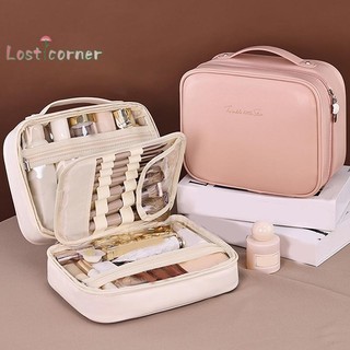 [Lostcorner] Túi đựng mỹ phẩm đa năng dung tích lớn di động Túi đựng đồ trang điểm chia nhỏ tự do Túi đựng mỹ phẩm hợp thời trang thẩm mỹ cao [Mới]