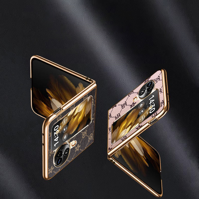 Ốp YJD Cho OPPO Find N3 Flip N2 Flip Sang Trọng Da Tốt Mạ Điện Cạnh Chống Sốc Ốp Điện Thoại