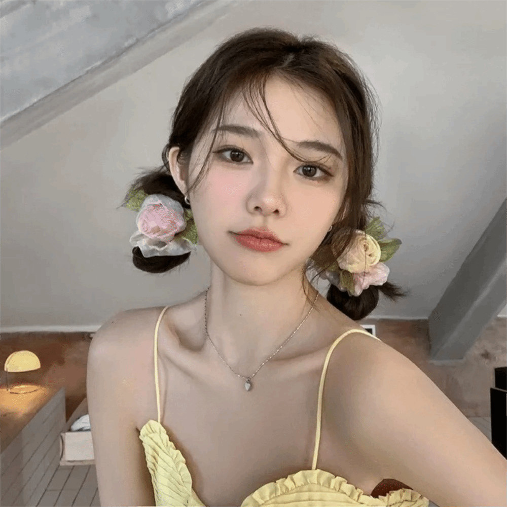 Dây Buộc Tóc Voan Hoa Hồng Thanh Lịch Xinh Xắn Nhà Empoli