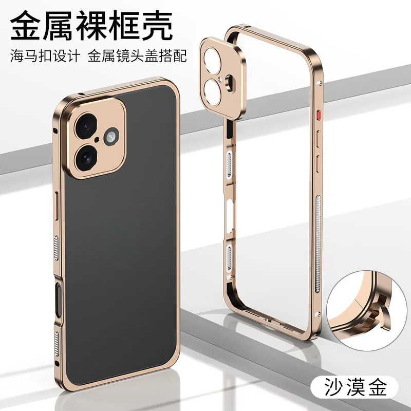 Ốp Lưng Siêu Mỏng Khung Kim Loại Nhôm Cứng Cho iPhone 17 16 15 12 13 14 Pro Max 15 16 Plus Vỏ Bảo Vệ Hợp Kim Có Ống Kính