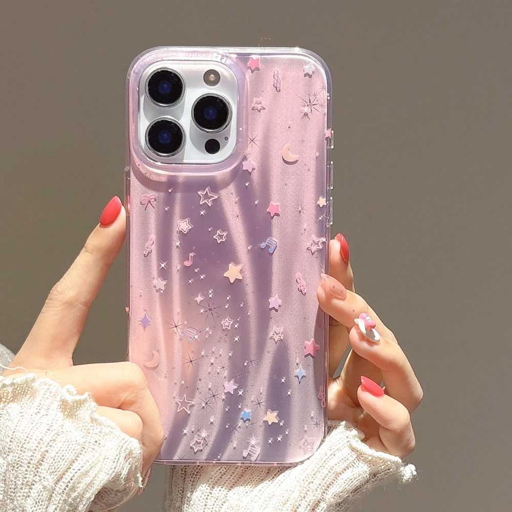 Ốp Điện Thoại Màu Hồng Ngôi Sao Cho iPhone 17 Pro Max iPhone 17 Air 16 Plus 15 14 13 12 11 Vỏ Bảo Vệ Chống Sốc