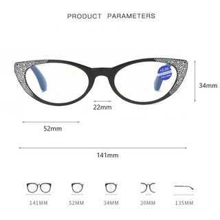 Kính đọc sách Chặn ánh sáng xanh Bộ lọc thoải mái Tia UV Glare Cateyes Khung kính mắt dành cho nữ và nam giới