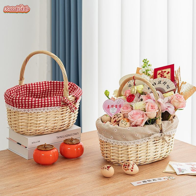 Giỏ hoa di động, Giỏ hoa dệt tay, Giỏ dệt mây