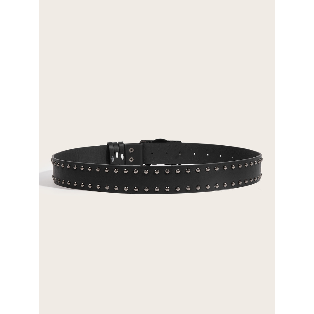 Thắt lưng punk skull đinh tán da gothic, điều chỉnh được, phù hợp unisex