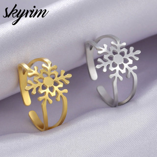 SKYRIM Nhẫn Nữ Thiết Kế Bông Tuyết Mở Có Thể Điều Chỉnh Quà Tặng Trang Sức Thời Trang