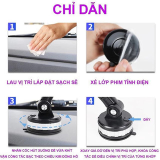 Giá Đỡ Điện Thoại Trên Ô Tô Xoay 360 Độ Cấp Đa Năng Kẹp Hít Kính Chân Không Siêu Dính gắn cửa gió điều hòa