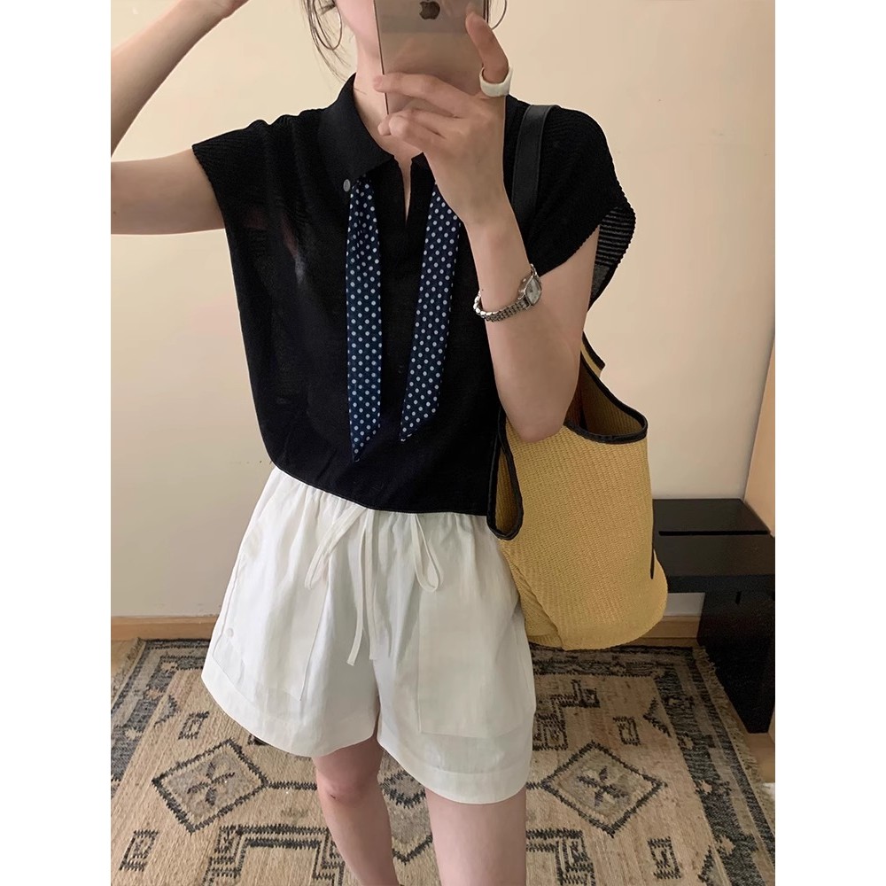 SUXI Áo sơ mi nữ rộng rãi style cổ điển, phù hợp mùa hè
