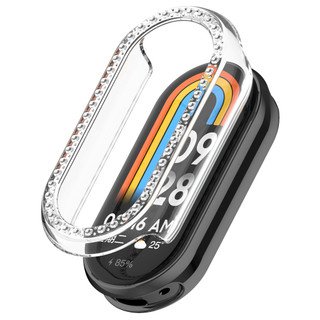Ốp Lưng Cứng Cho Xiaomi Smart Band 10 Ốp Lưng Có Kim Cương Pha Lê Kính Cường Lực Bảo Vệ Màn Hình Bảo Vệ Toàn Diện Cho Miband 10 9 8 NFC Gốm Sứ