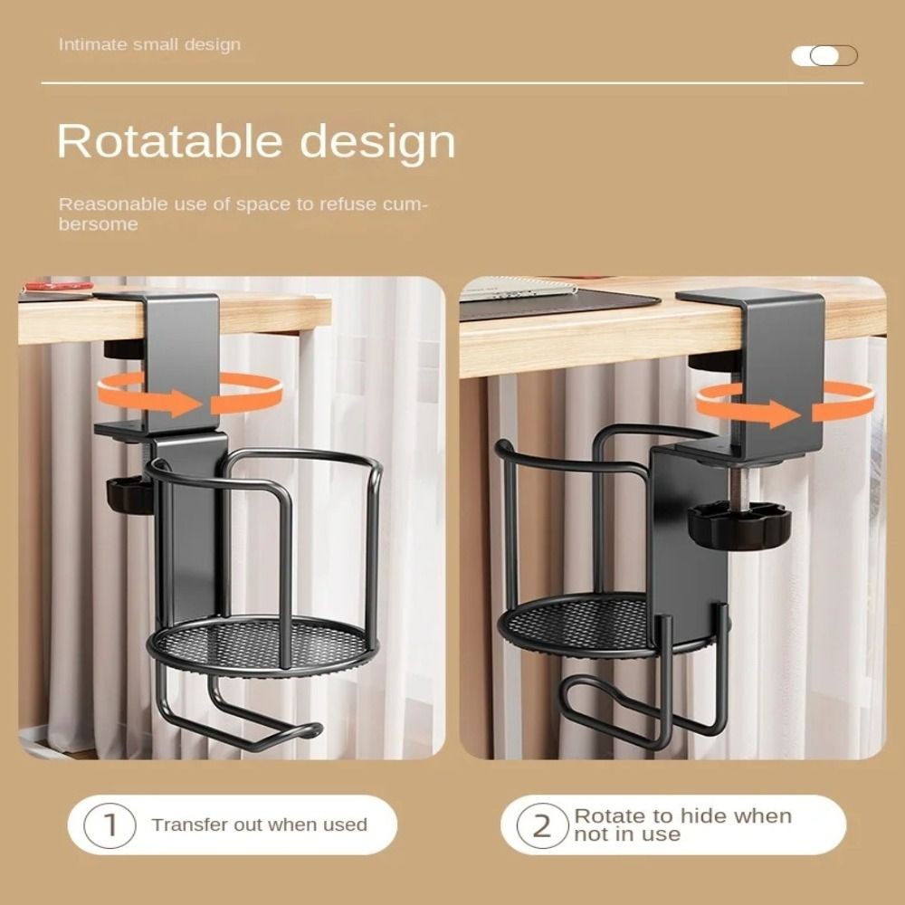 Giá đỡ cốc để bàn MONOSTYLE No Drill 2 trong 1, chống rơi, xoay 360 độ, kẹp cạnh, tay nâng cấp, điều chỉnh