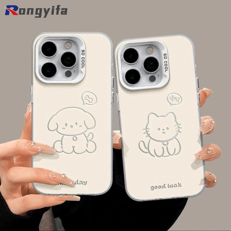 Ốp Điện Thoại Mèo Dễ Thương Cho Tecno Pop 10 9 8 7 6 Pro Pova 6 Pro Camon 40 30S 30 20 Pro 15 12 Infinix Hot 10T 10S 9 Play 8 Lite 5G 4G Vỏ Hoạt Hình Chó Cặp Đôi Chống Sốc Matte Vỏ