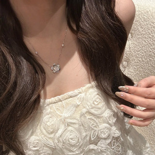 Trang sức nữ phong cách châu Âu và Mỹ: vòng cổ và bông tai hoa hướng dương với kim cương