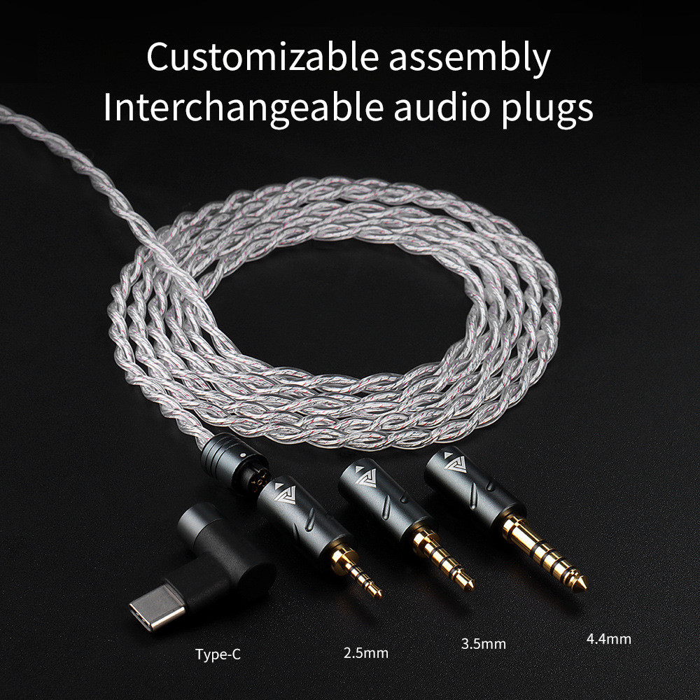 Cáp tai nghe QKZ Q7MAX có Mic HiFi Dây nâng cấp thay thế tai nghe có dây 2.5 / 3.5 / 4.4MM / Type-C 2Pin cho KZ TRN IMEs