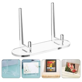 MEGOCE 1 Giá đỡ huy hiệu acrylic, Giá đỡ hiển thị trong suốt lưu trữ acrylic, ​ Giá trưng bày thẻ trang trí máy tính để bàn trong suốt HD