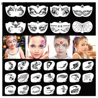 [Mới] Khuôn mặt nghệ thuật cơ thể Giấy nến sơn có thể tái sử dụng cho người lớn Trẻ em Hoa văn dễ sử dụng cho các bữa tiệc Dụng cụ trang điểm.