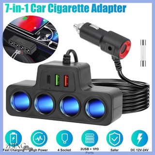 Biến tần sạc 120W xe USB nhẹ - Adapter 12V/24V và ổ cắm splitter tiện lợi cho các chuyến đi ô tô điện tử