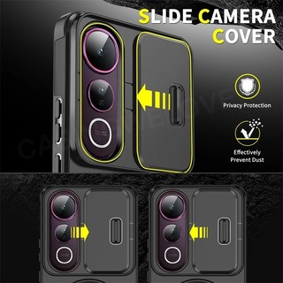 Ốp Điện Thoại Cho Vivo V50 Lite 50E V50Lite V40 Pro Lite 4G 5G 2025 Chống Sốc Đẩy Kéo Cửa Sổ Bảo Vệ Ống Kính Máy Ảnh Vỏ Vòng Kim Loại Giá Đỡ Camera Bảo Vệ Mặt Sau