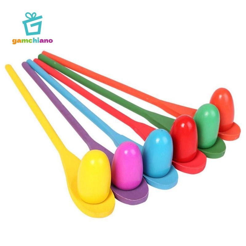 Gamchiano 12 Miếng Trứng Và Thìa Đua Game6 6 Thìa Trò Chơi Vui Nhộn Cho Trẻ Em Tiệc, Sinh Nhật, Đi Chơi Gia Đình
