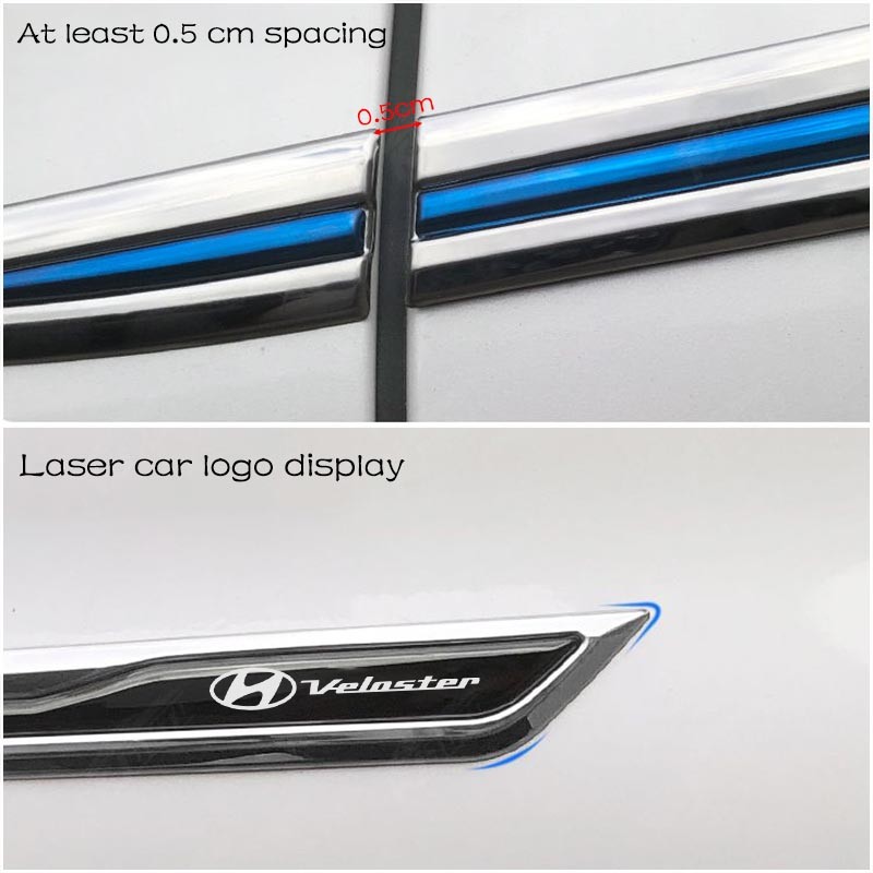 Hyundai Veloster Xe Fender Kim Loại Biểu Tượng Miếng Dán 3D Lưỡi Phong Cách Bên Huy Hiệu Viền Phụ Kiện Trang Trí