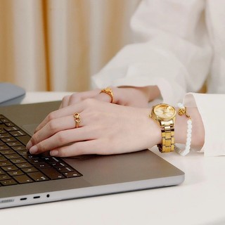 Nhẫn Retro thép không gỉ có thể điều chỉnh, màu không phai, phù hợp làm trang sức cho nữ