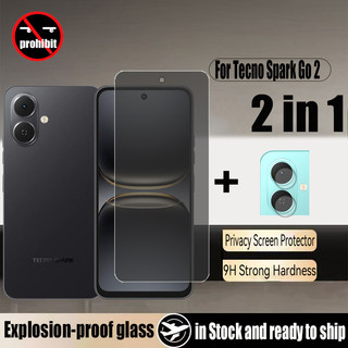 Kính cường lực chống gián điệp 2 trong 1 Tecno Spark Go 2 4G Bảo vệ màn hình riêng tư cho Tecno Spark Go 1 2024 30C 30 Pro 20 4G 5G & Phim ống kính máy ảnh