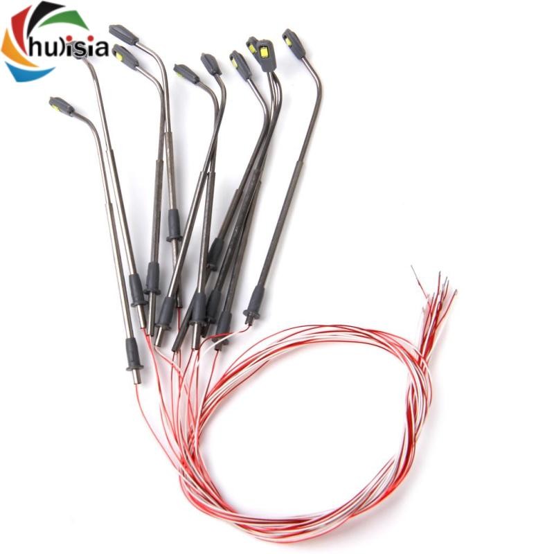 chulisia 10 Mô Hình Đèn LED Đường Sắt Bố Trí Đường Phố Cột Đèn Đầu Đơn Tỉ Lệ 1: 200 Z