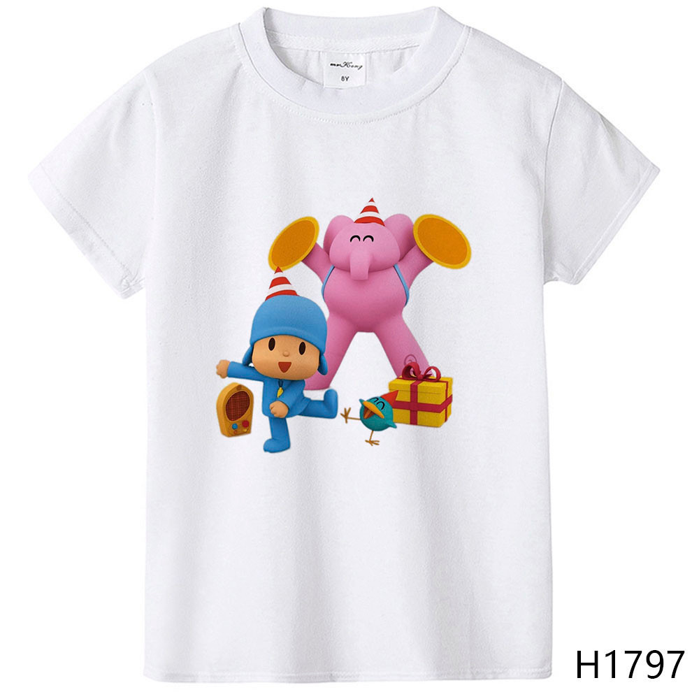 Mùa Hè Trẻ Em 2D Hoạt Hình Pocoyo In Áo Thun Ngộ nghĩnh Tay Ngắn Cho Bé Trai Bé Gái Dễ Thương Thời Trang Trẻ Em