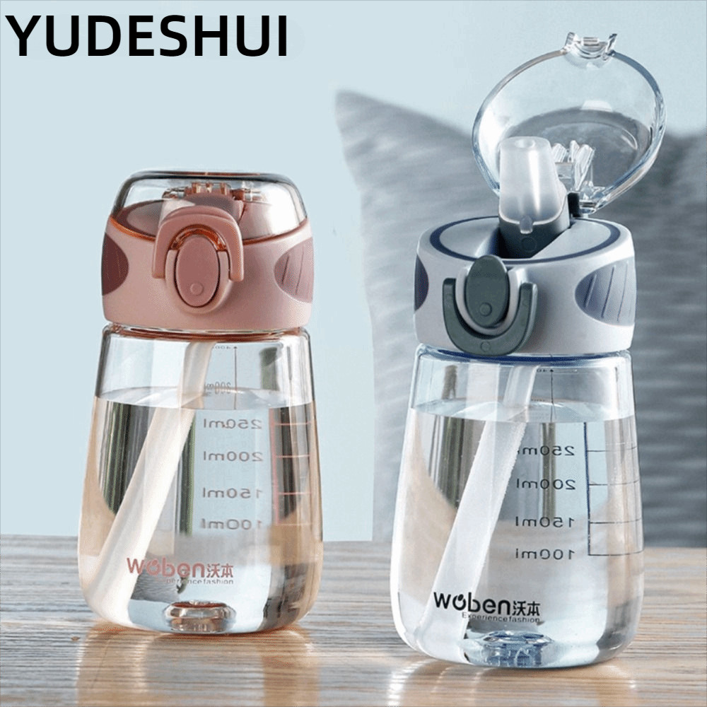 YudhUI Kids Sippy Cup, Silicone Cao Cấp Thực Phẩm Có Cân Ống Hút Nước, Bình Nước Nhẹ Bằng Nhựa Chống Rơi