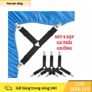 【24H】Bộ 4 Kẹp Giữ Ga Trải Giường – Dây Đàn Hồi Cố Định Chống Tuột Drap Nệm