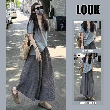 Trang Phục Nữ Mùa Hè Set Trà Sữa Set Set Đồ Phối Đồ Set Đồ Set Đồ 2 Chiếc Váy Tôn Dáng Gầy