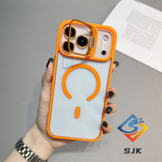Ốp điện thoại từ tính Acrylic trong suốt có chân đế máy ảnh kim loại iPhone 17 Pro Max 17Air ip 16 15 14 13 12 11 Pro Max 14 / 15 / 16Plus Vỏ bảo vệ