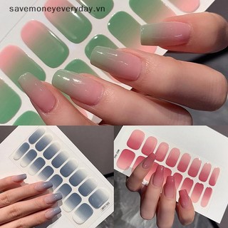 [savemoneyeveryday] 16 Cái / tờ Gel Bán Cắt Miếng Dán Sơn Móng Tay Kem Nối Dài Lâu Dài Decal Móng Tay Full Cover Màu Gradient Chữa Thanh Trượt [vn]