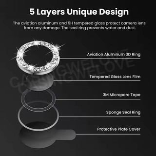 Bảo Vệ Màn Hình Cho Honor 400 Pro Lite 400 Pro 400 Smart X8C X8B 5G 4G 2025 Ống Kính Máy Ảnh Kim Cương Kim Loại Bảo Vệ Mặt Sau Kính Vòng