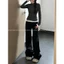 Sibyte- Quần Bò Nữ Ống Rộng Cạp Trễ Rộng Rãi Rộng Rãi Cạp Thấp Hot Girl Mỹ Xuân Hè Đen Size Lớn