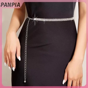 PANPIA-Thời Trang Dây Thắt Lưng Kim Cương Giả Dành Cho Nữ Bé Gái Hợp Thời Trang Trang Trang Trí Dây Thắt Lưng Cao Cấp Cao Cấp Có Thể Điều Chỉnh Thắt Lưng