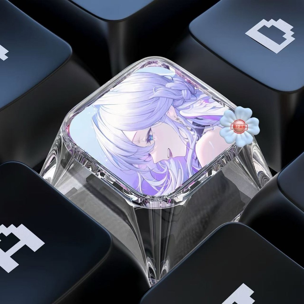 Honkai: Star Rail / Robin / Chankai Keycap Bàn phím cơ sáng tạo trục chéo tùy chỉnh dễ thương 1U Keycap Epoxy trong suốt / flfi