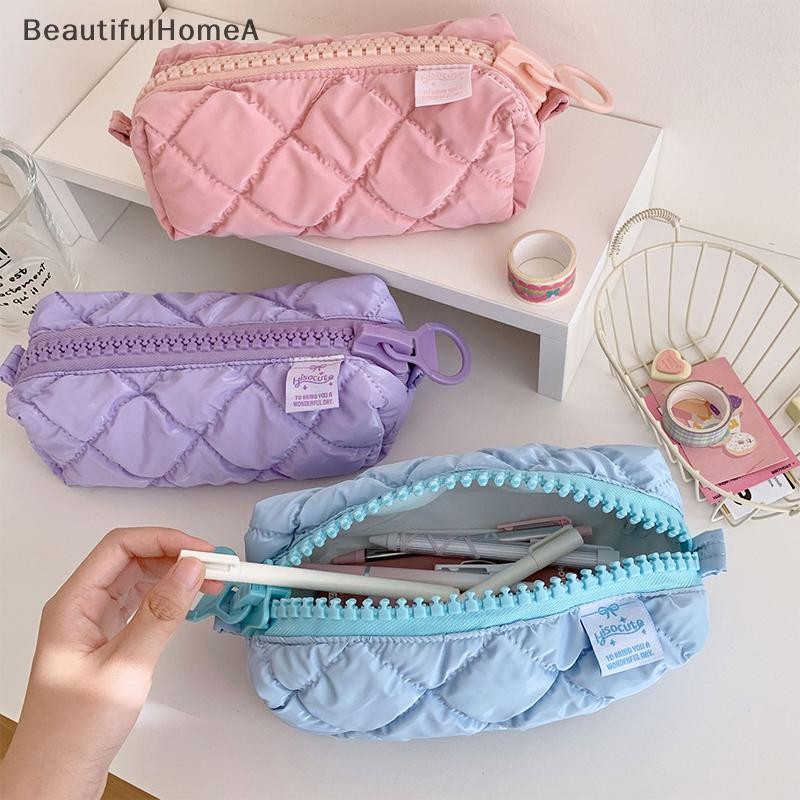 BeautifulHomeA Puffer Da Bút Chì Dành Cho Nữ Vani Thẩm Mỹ Túi Đựng Bút Chì Có Dây Kéo Văn Phòng Phẩm Trang Điểm Túi Bảo Quản VN