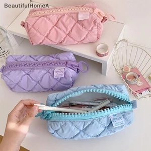 BeautifulHomeA Puffer Da Bút Chì Dành Cho Nữ Vani Thẩm Mỹ Túi Đựng Bút Chì Có Dây Kéo Văn Phòng Phẩm Trang Điểm Túi Bảo Quản VN