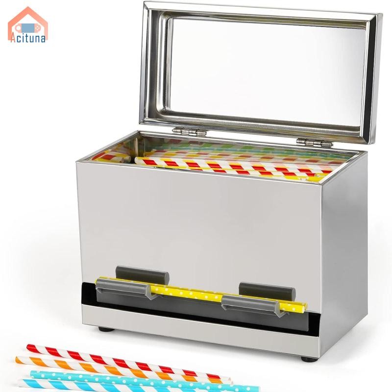 Hộp đựng ống hút bằng thép không gỉ Hộp đựng ống hút uống đa năng Hộp đựng ống hút di động cho quán cà phê tại nhà
