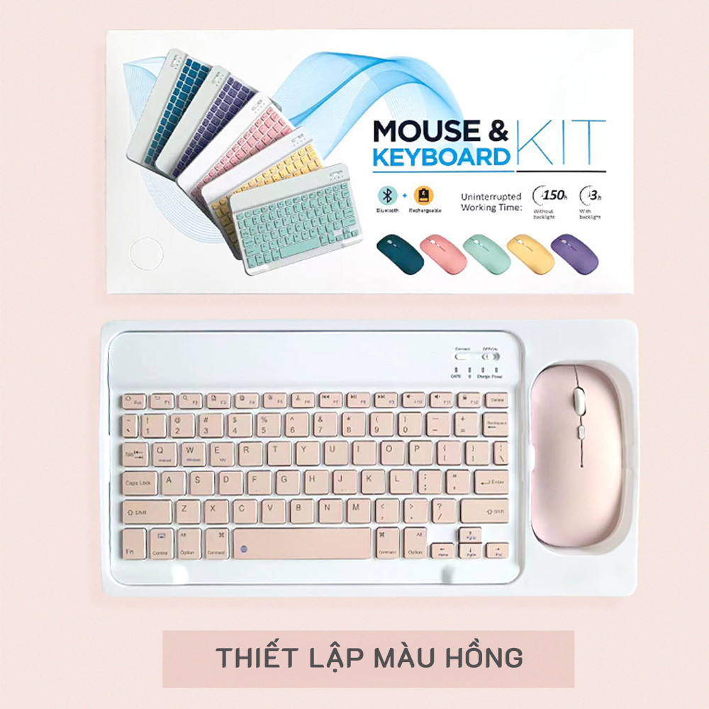 Bàn Phím Bluetooth Gen 2 10 Inch 3 Trong 1 Bộ Không Dây Chuột Nhẹ Di Động Cho iPad Samsung Điện Thoại Xiaomi