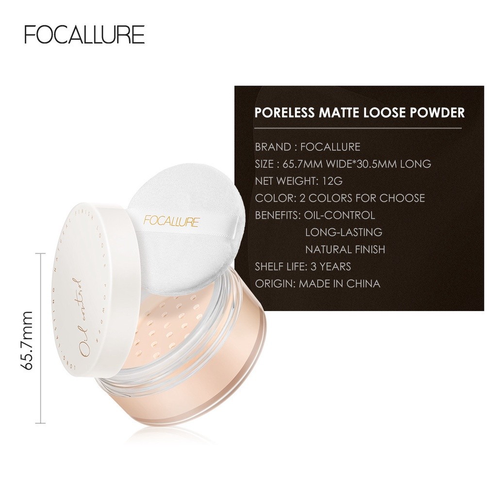 Phấn Phủ Dạng Bột FOCALLURE FA201 Kiểm Soát Dầu Lâu Trôi Cho Lớp Nền Hoàn Hảo Tự Nhiên