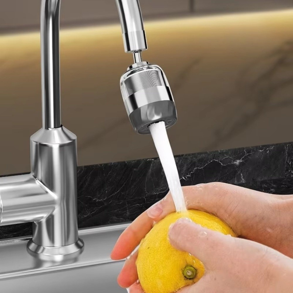 Bộ mở rộng vòi bếp YMIFI, Bộ lọc phun nước lọc hai lớp 3 chế độ, Vòi phun nước bằng thép không gỉ 360° Vòi lọc nước xoay Bubbler Kitchen