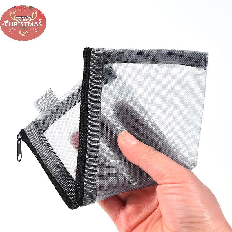 XUAN 1 Cái Trong Suốt Lưới Bút Chì Túi Đựng Bút Đơn Giản Di Động Văn Phòng Sinh Viên Hộp Đựng Đồ Dùng Học Tập Hộp Bút Hóa Đơn Túi Bảo Quản Du Lịch Phụ Kiện Hành Lý VN