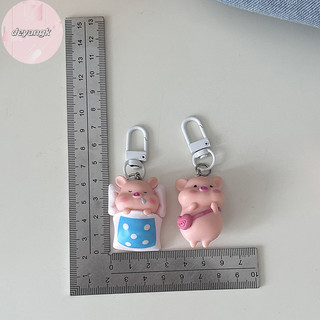 Deyangk Dễ Thương Ngộ nghĩnh Ba Chiều Heo Móc Khóa Hình Động Vật Móc Khóa Túi Điện Thoại Di Động Mặt Dây Chuyền Trang Trí Phụ Kiện VN